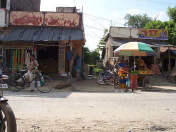 A street scene in a rural village of Bihar, India