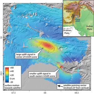 ground deformation in the earthquake doublet
