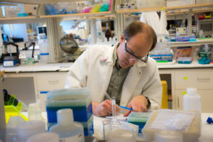 Mark Jensen works in the radiochemistry lab
