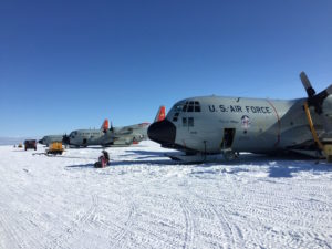 Planes on the ice shelf