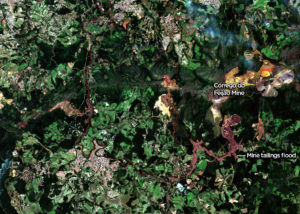 Satellite image of the Corrego do Feijao Mine after the collapse