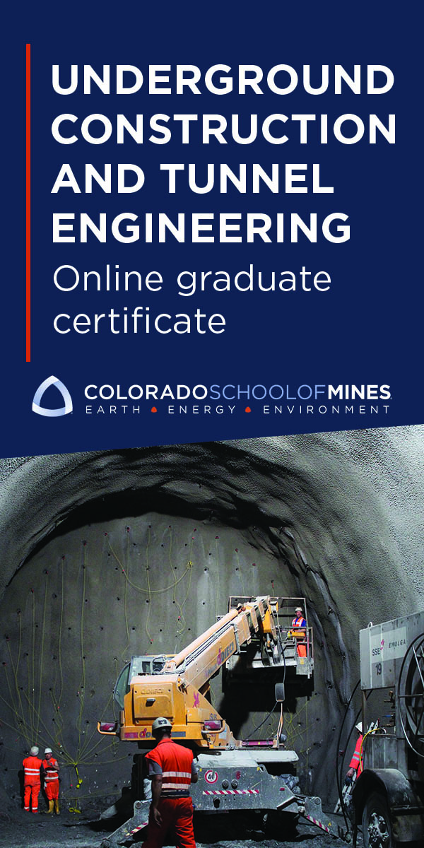 Earn a graduate certificate in underground construction and tunnel engineering online from Colorado School of Mines