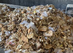 A pile of food waste